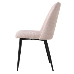 Silla KAFUE de tejido beige con patas negras