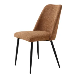 Silla KAFUE de tejido ocre con patas negras