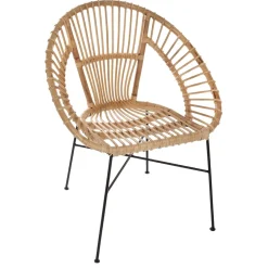 Silla KEKO natural de ratán y metal