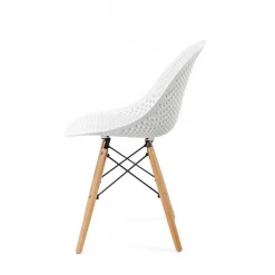 Silla Mezy Blanca Con Patas De Madera