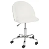 Silla para escritorio GEOS blanca de terciopelo