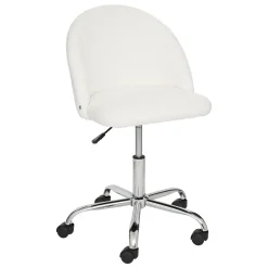Silla para escritorio GEOS blanca de terciopelo