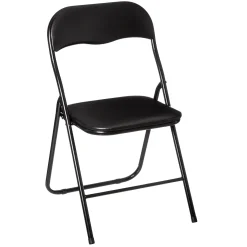 Silla plegable con asiento negro