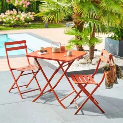 Silla plegable GREENSBORO de metal naranja