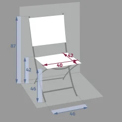 Silla plegable metálica MODULA naranja