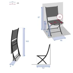 Silla plegable MODULA azul canard