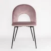 Silla RAVEN de terciopelo rosa