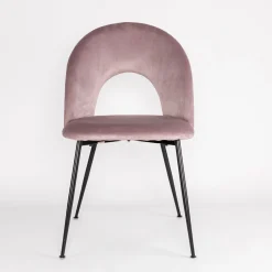 Silla RAVEN de terciopelo rosa