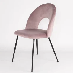 Silla RAVEN de terciopelo rosa