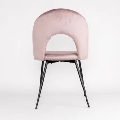 Silla RAVEN de terciopelo rosa