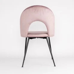 Silla RAVEN de terciopelo rosa