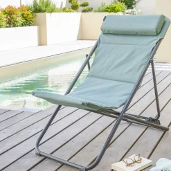 Silla relax JUBBA verde jade y gris grafito