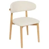 Silla SARI blanca con tejido bouclé 56x71cm