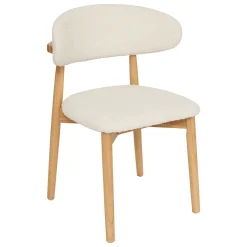Silla SARI blanca con tejido bouclé 56x71cm