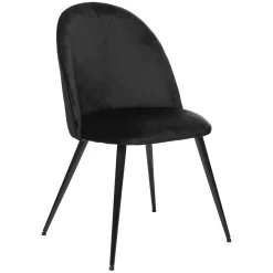 Silla SLANO negra de terciopelo