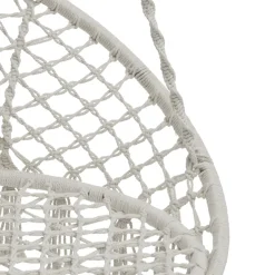 Sillón colgante PLUMAYA de macramé beige