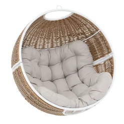 Sillón columpio ORBIANA gris pardo y blanco