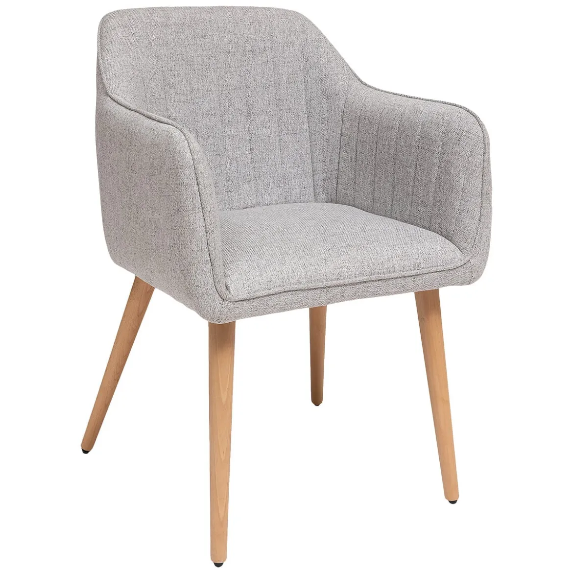 Sillón De Tela Gris Claro Con Patas Claras Visoca