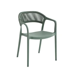 Sillón efecto ratán verde