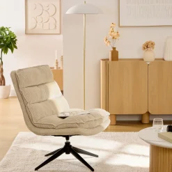 Sillón HARPER giratorio beige