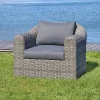 Sillón MOORÉA terre d'ombre de ratán sintético