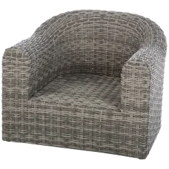 Sillón MOORÉA terre d'ombre de ratán sintético