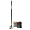 Sistema cubo doble con pedal y fregona giratoria