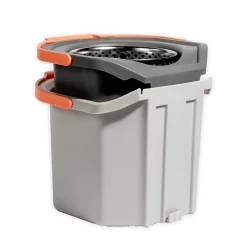 Sistema cubo doble con pedal y fregona giratoria
