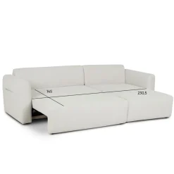 Sofá cama BERNA beige con chaise longue