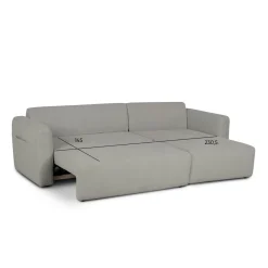 Sofá cama BERNA taupe con chaise longue