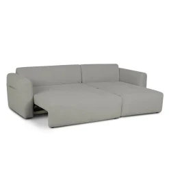 Sofá cama BERNA taupe con chaise longue