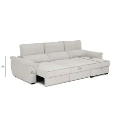 Sofá cama BREMAN gris c/arcón y chaise longue