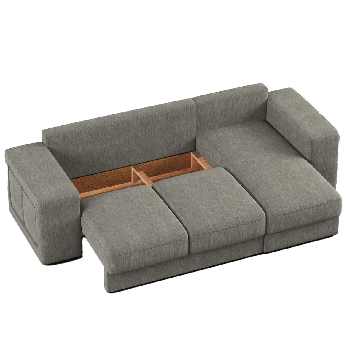 Sofá cama con chaise longue TRENTO gris