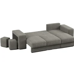 Sofá cama con chaise longue TRENTO gris