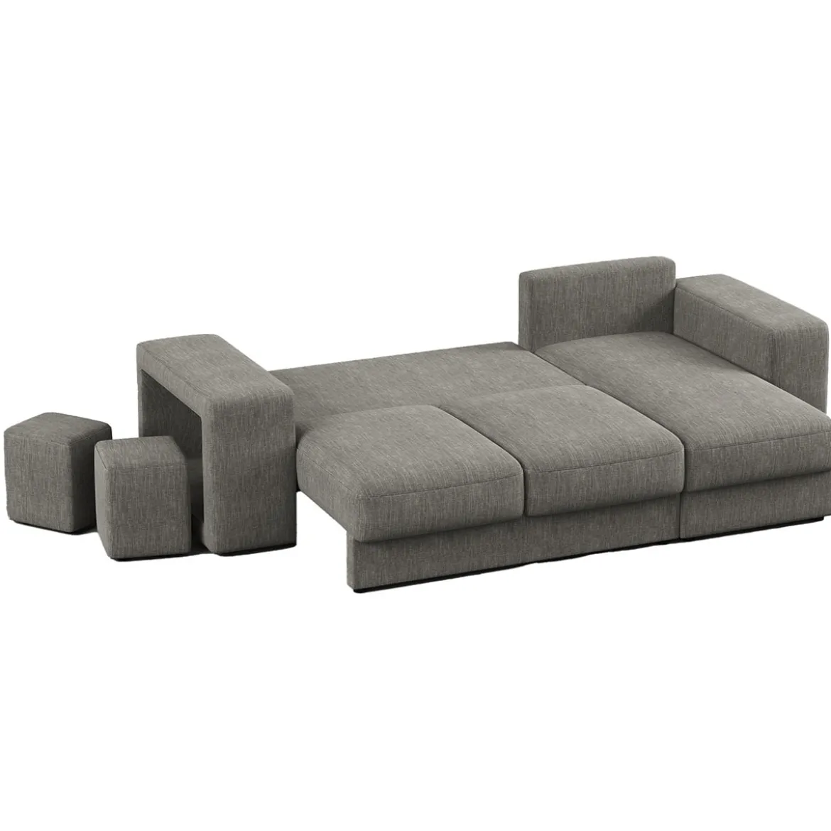 Sofá cama con chaise longue TRENTO gris