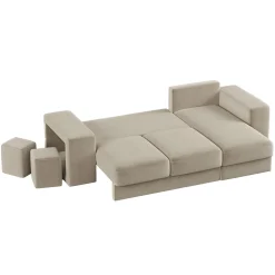 Sofá cama con chaise longue TRENTO beige
