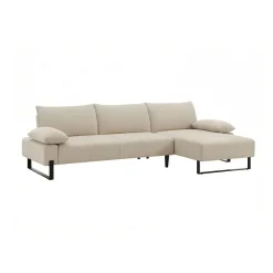 Sofá cama TOULOUSE con chaise longue beige