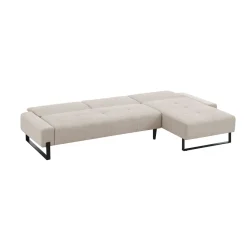 Sofá cama TOULOUSE con chaise longue beige