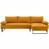 Sofá cama TOULOUSE con chaise longue ocre