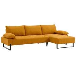 Sofá cama TOULOUSE con chaise longue ocre