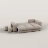 Sofá cama TRENTO taupe con chaise longue