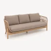 Sofá DEONA gris pardo de madera acacia 3 plazas