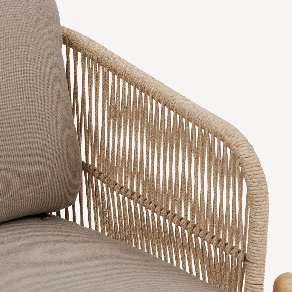 Sofá DEONA gris pardo de madera acacia 3 plazas