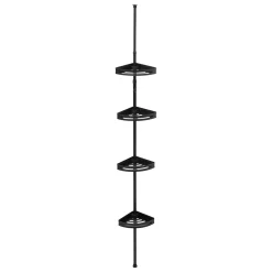 Soporte de ducha negro aluminio y acero