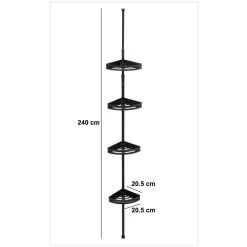 Soporte de ducha negro aluminio y acero