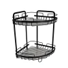 Soporte De Ducha Negro Con 2 Baldas