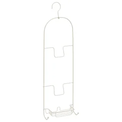 Soporte para ducha beige metálico con 2 ganchos