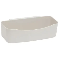 Soporte para ducha beige metálico con 2 ganchos