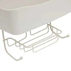 Soporte para ducha beige metálico con 2 ganchos