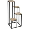 Soporte Para 4 Plantas Negro y Beige